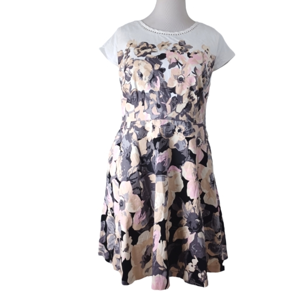 ISAAC MIZRAHI LIVE CAP SLEEVE FIT AND FLARE DRESS SIZE 16